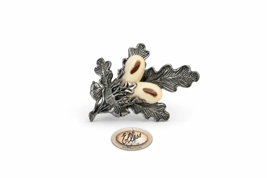 3345 - Broche - Dents aux feuille de chêne