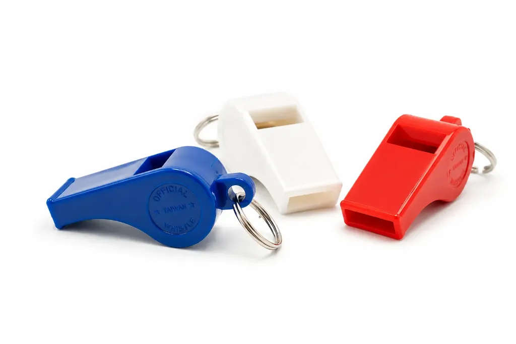 180/T - Sifflet sport, plastique Tricolore (Boite de 12)