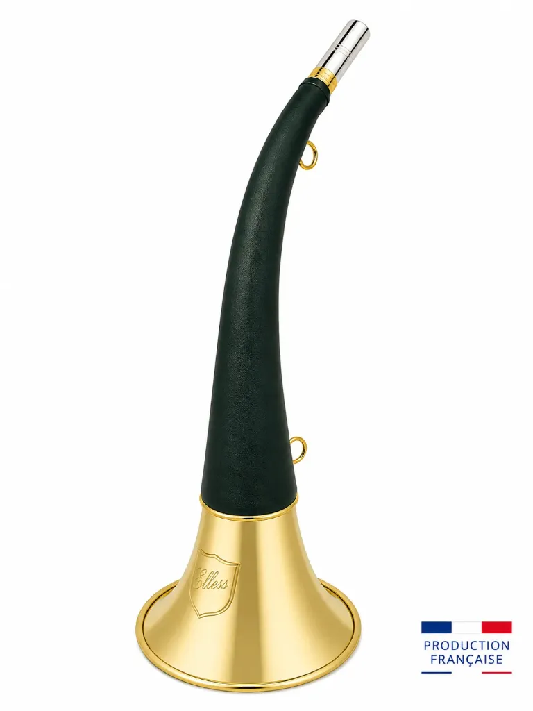 165 VF - Trompe Ronde Cintrée Pavillon 40 cm polie "DIANE 40 LUXE Vert  Foncé" - Embout Moyen - (*)