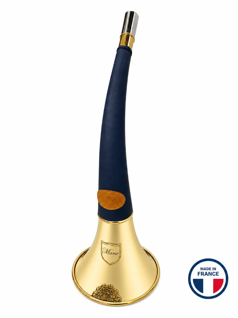 166/3B - Trompe à Pavillon Gainée Bleu - 45 cm - "DIANE 45 Luxe" - Embout Magnum - (*) - NOUVEAUTE 2026