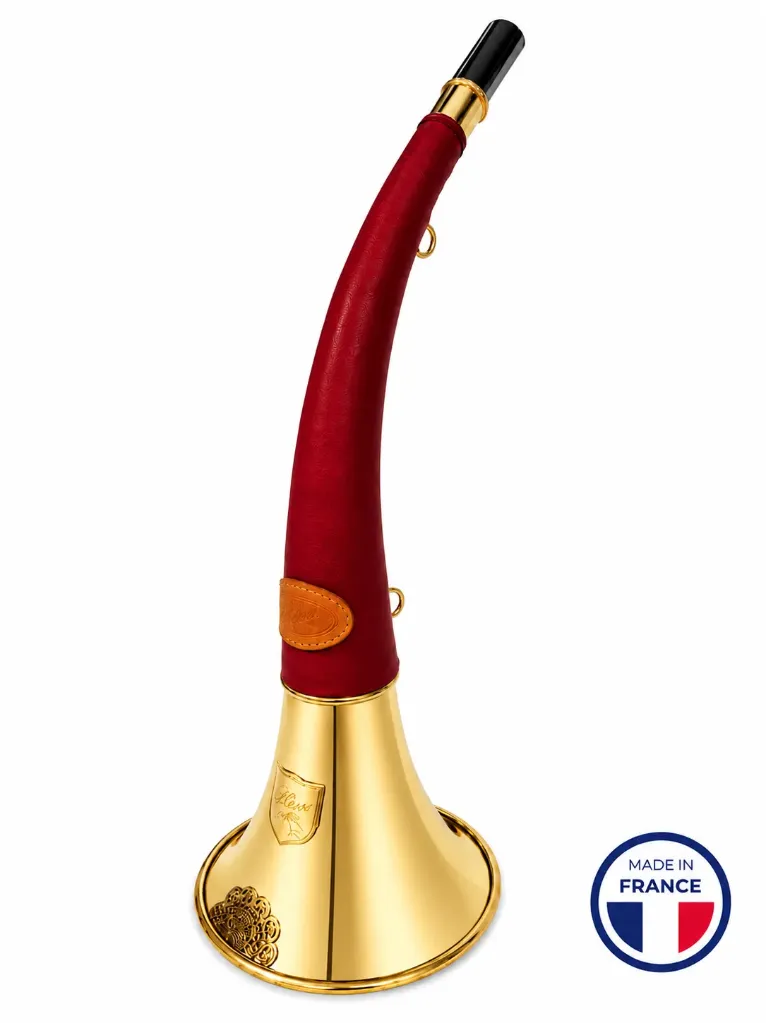 166/3R - Trompe à Pavillon Gainée Rouge - 45 cm - "DIANE 45 Luxe" - Embout Magnum - (*) - NOUVEAUTE 2026