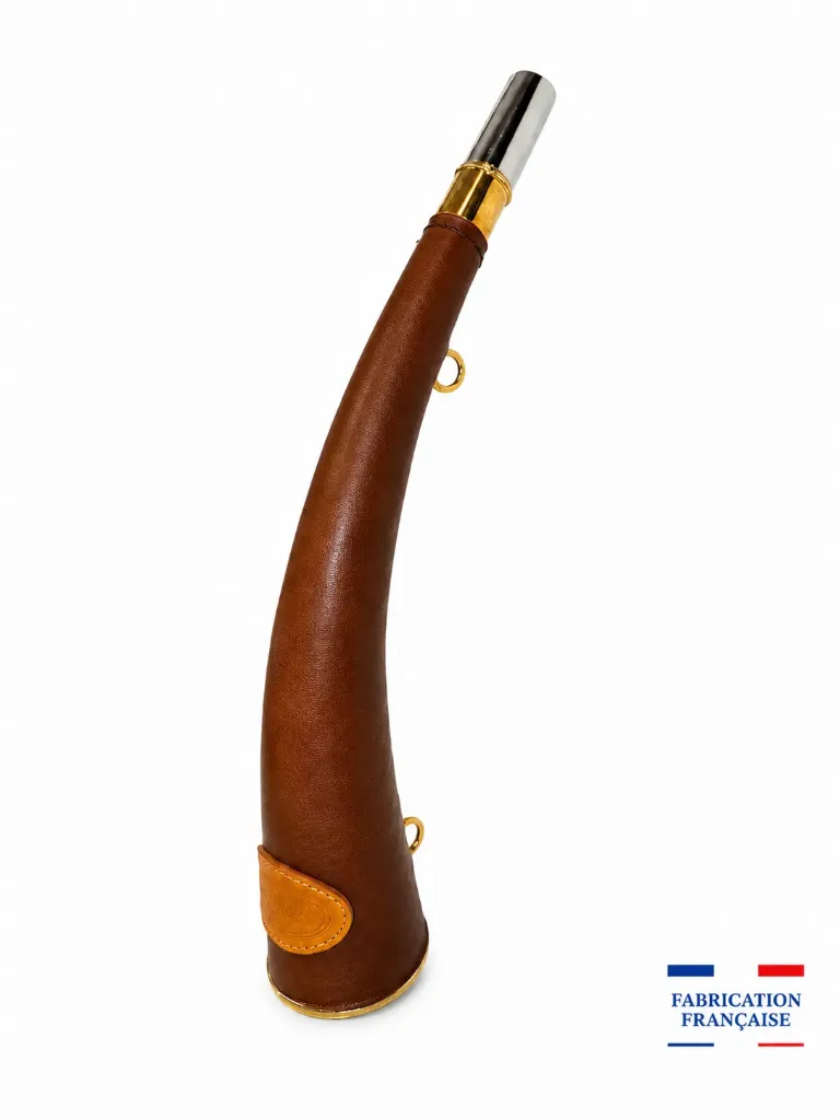 166/SP Luxe M - Trompe sans Pavillon 35 cm Gainée Marron "DIANE 35 LUXE" - Embout Magnum - NOUVEAUTE 2026