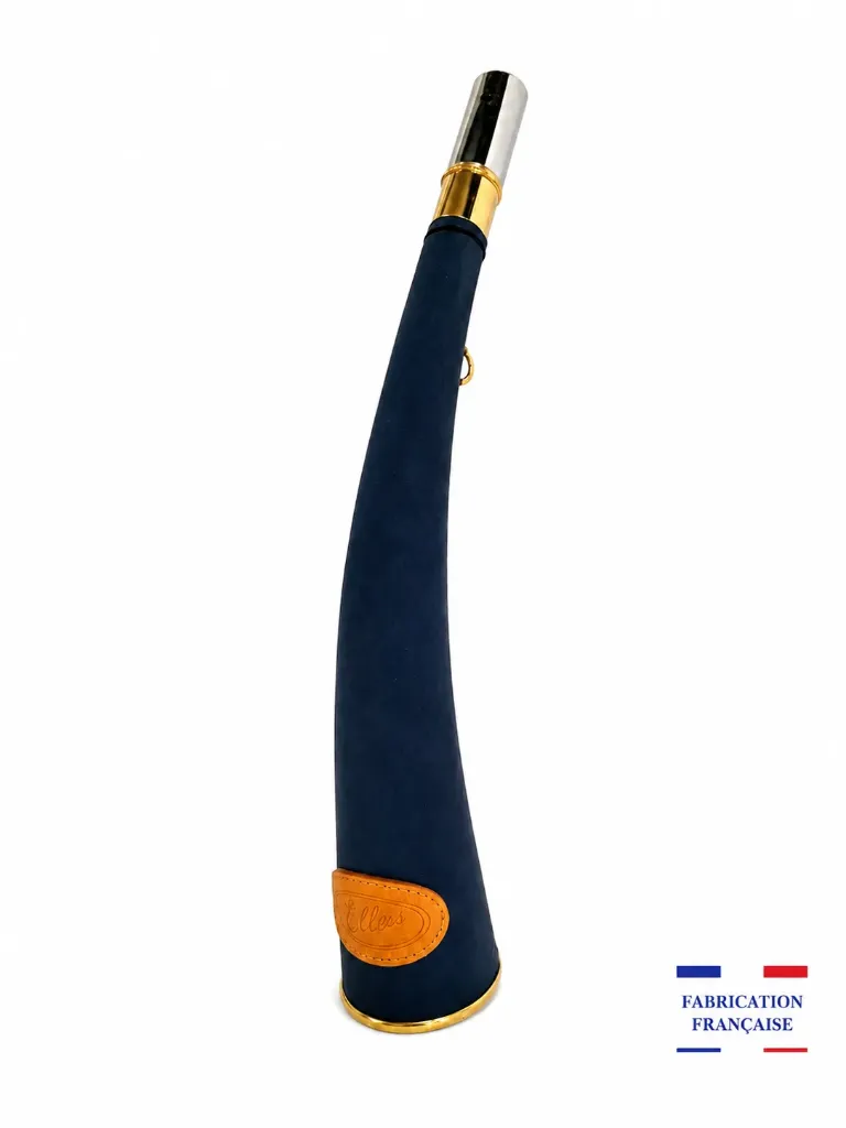 166/SP Luxe B  - Trompe sans Pavillon 35 cm Gainée Bleu "DIANE 35 LUXE" - Embout Magnum - NOUVEAUTE 2026