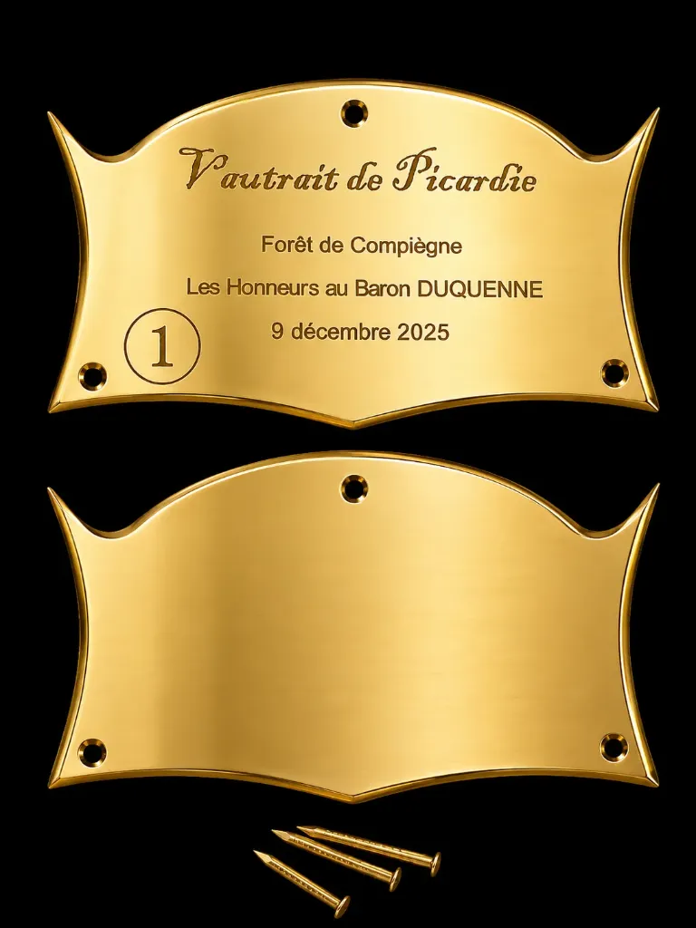 P01 - Plaque laiton vierge pour écusson à Graver - 70*40*1mm- (Livrée avec clous)
