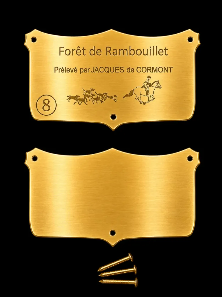 P08 - Plaque laiton vierge pour écusson à Graver - 70*40*1mm- (Livrée avec clous)