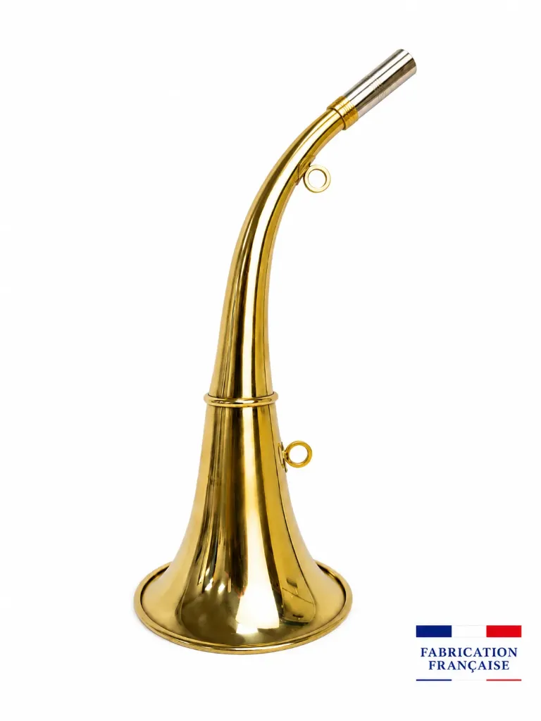 165 - Trompe Ronde Cintrée Pavillon 40 cm polie "DIANE 40" - Embout Moyen (*)