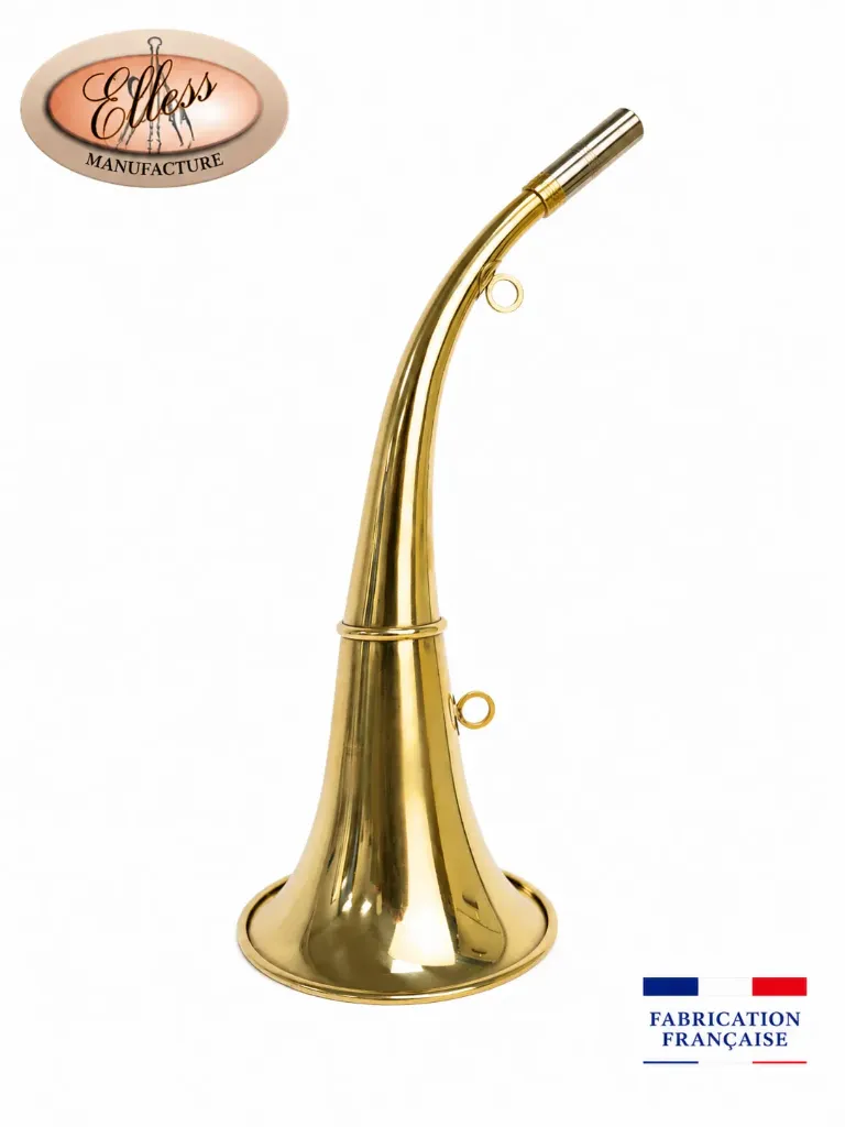 165 - Trompe Ronde Cintrée Pavillon 40 cm polie "DIANE 40" - Embout Moyen
