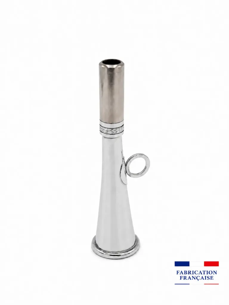 155/2 - Trompe de poche 12 cm (nickelée) "ARGEA 12" - Embout Petit