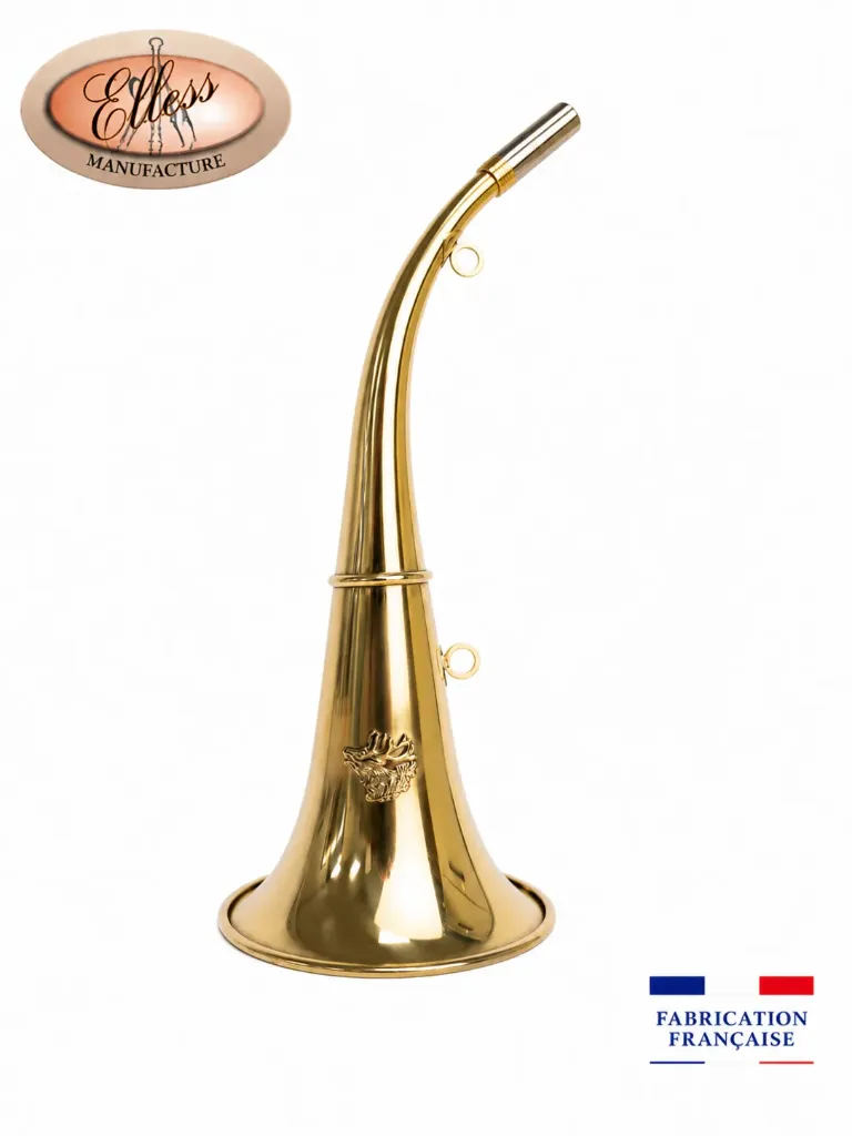 165/Décor Cerf - Trompe Ronde Cintrée  40 cm  "ROYALE CERF" - Embout Moyen