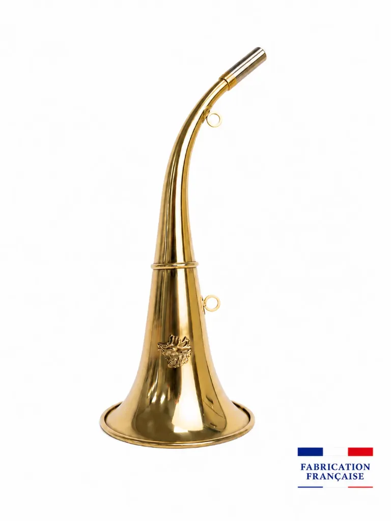 165/Décor Cerf - Trompe Ronde Cintrée  40 cm  "ROYALE CERF" - Embout Moyen