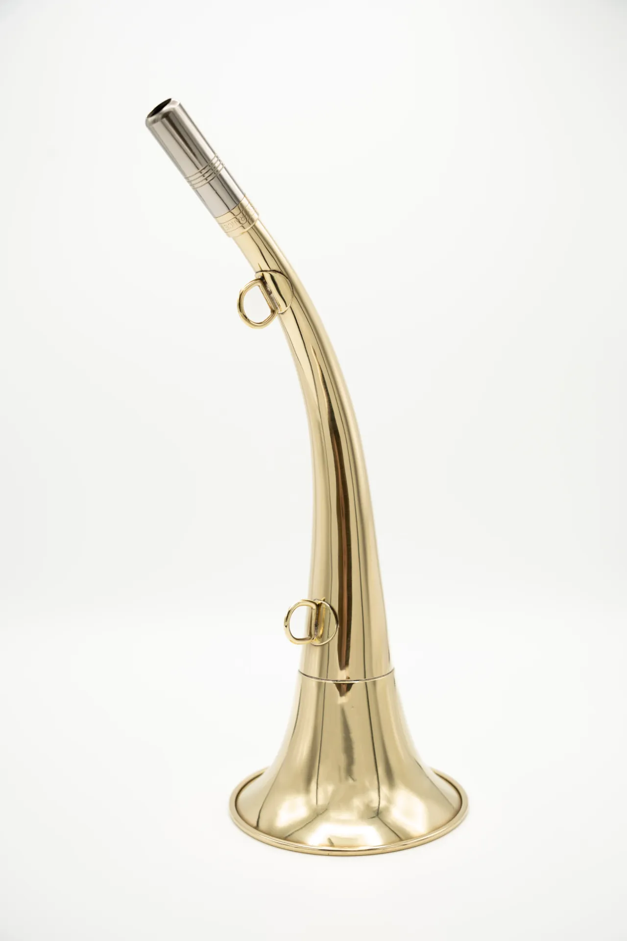 166 - Trompe Ronde Cintrée Pavillon 45 cm polie "DIANE 45" - Embout Magnum